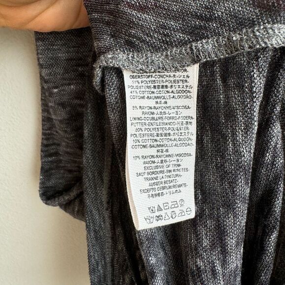 Free people Office Modest Gray Ruched Wrap Long Sleeve Classy Dress Size XS - Picture 7 of 7